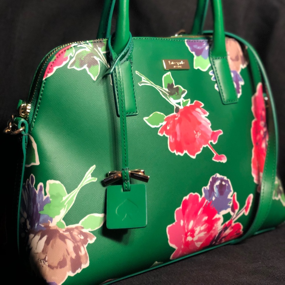 Green w/ Floral Design Kate Spade Bag